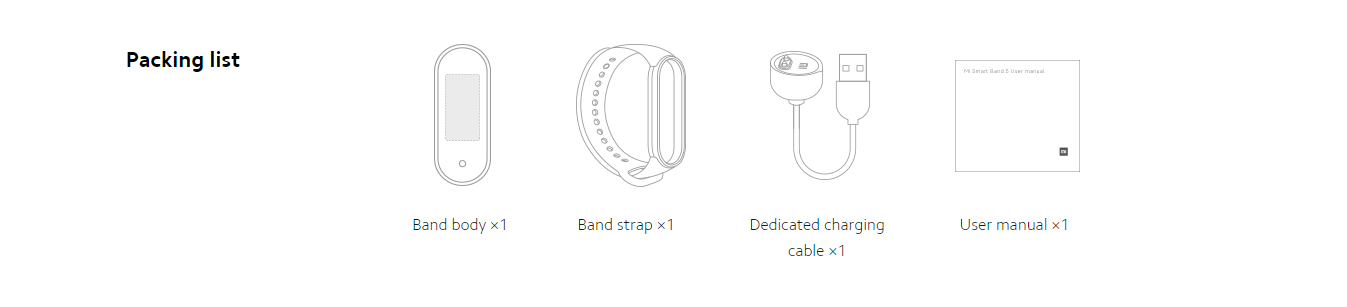 Specifications of the Mi Smart Band 5